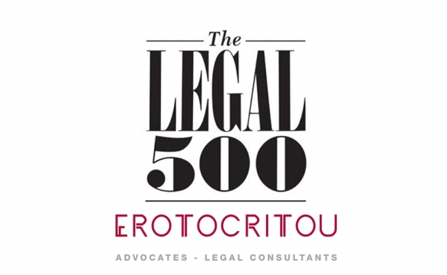 The Legal 500: Major recognition of A.G. Erotocritou LLC as leading firm in Cyprus for 2021 and special awards to its members